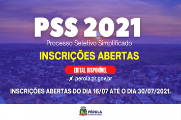 INSCRIÇÕES PARA O PSS 2021 ESTÃO ABERTAS ATÉ O DIA 30/07/2021.