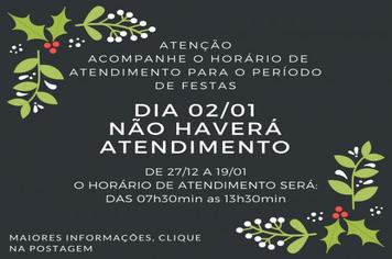 Horário Especial de Atendimento